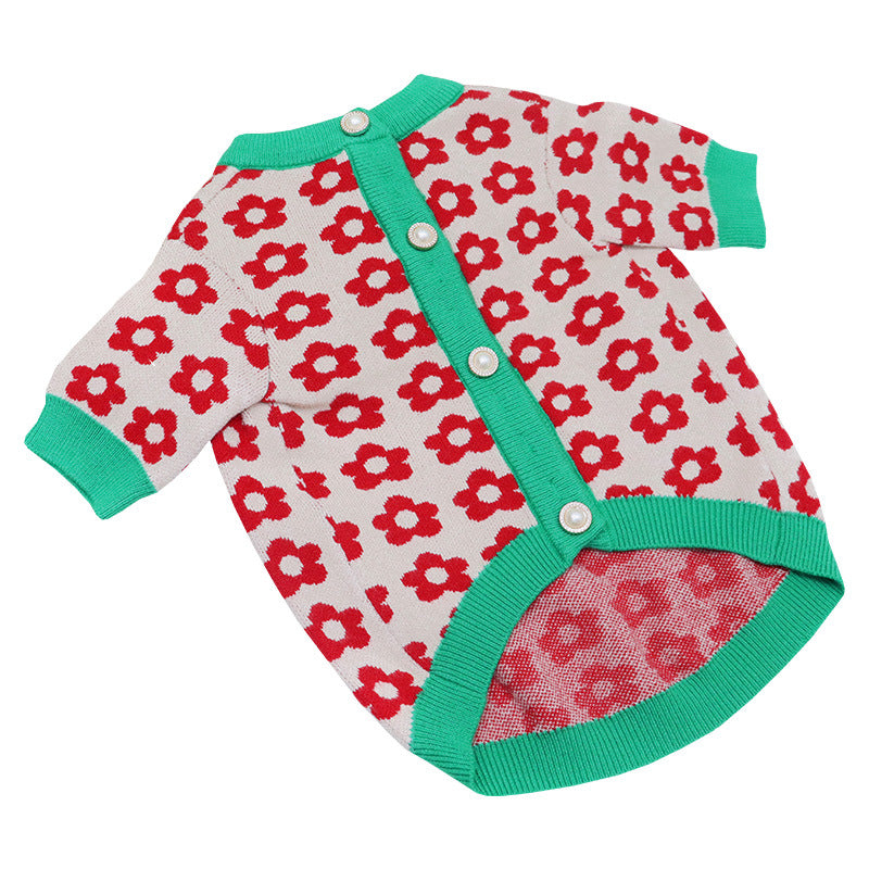 Button Cartoon Jarre Aero Bull Autumn Sweater New Autumn And Winter Dog Clothes