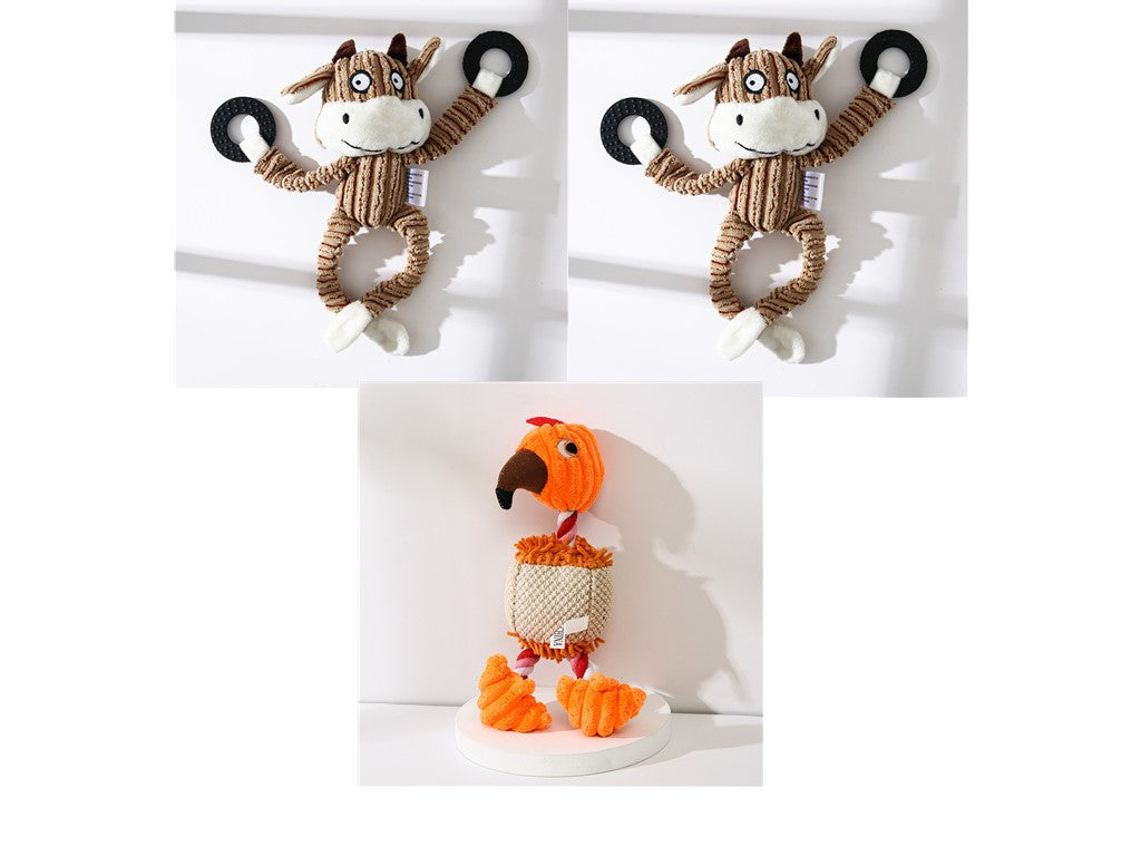 Premium Corduroy Squeaky Dog Toy - Chew, Cuddle & Play (available in 15+ Designs + Mult-Sets)