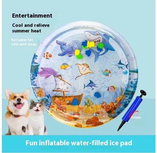 Inflatable Cooling Water Bed Ice Mat for Dogs & Cats - Summer Cool Pad