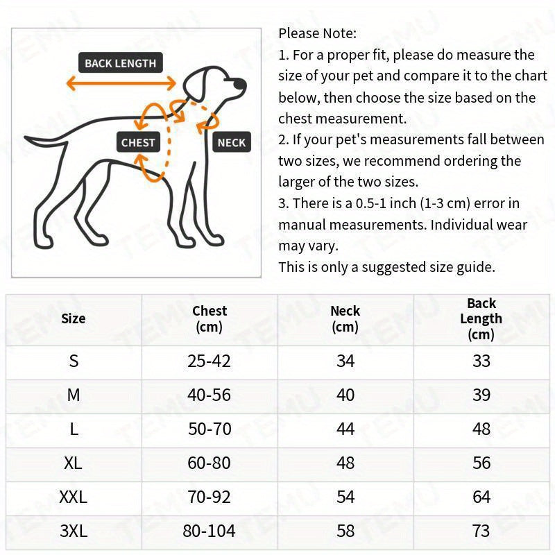 Waterproof Fleece Dog Coat – Windproof Winter Jacket with Turtleneck & Leash Hole | S–3XL