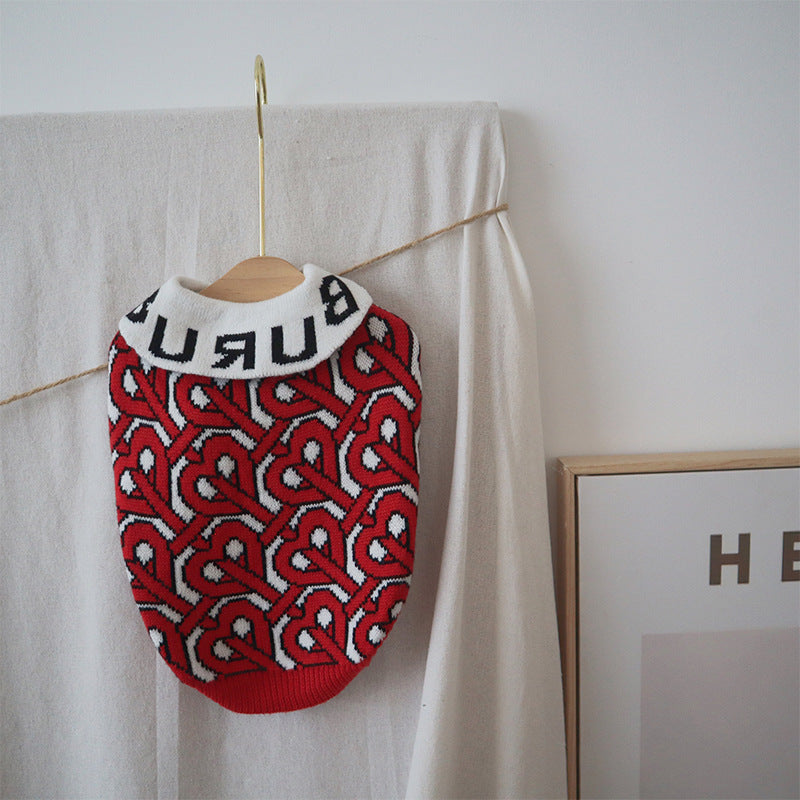 Designer Wine Red Dog & Cat Sweater - Cosy Everyday Essential