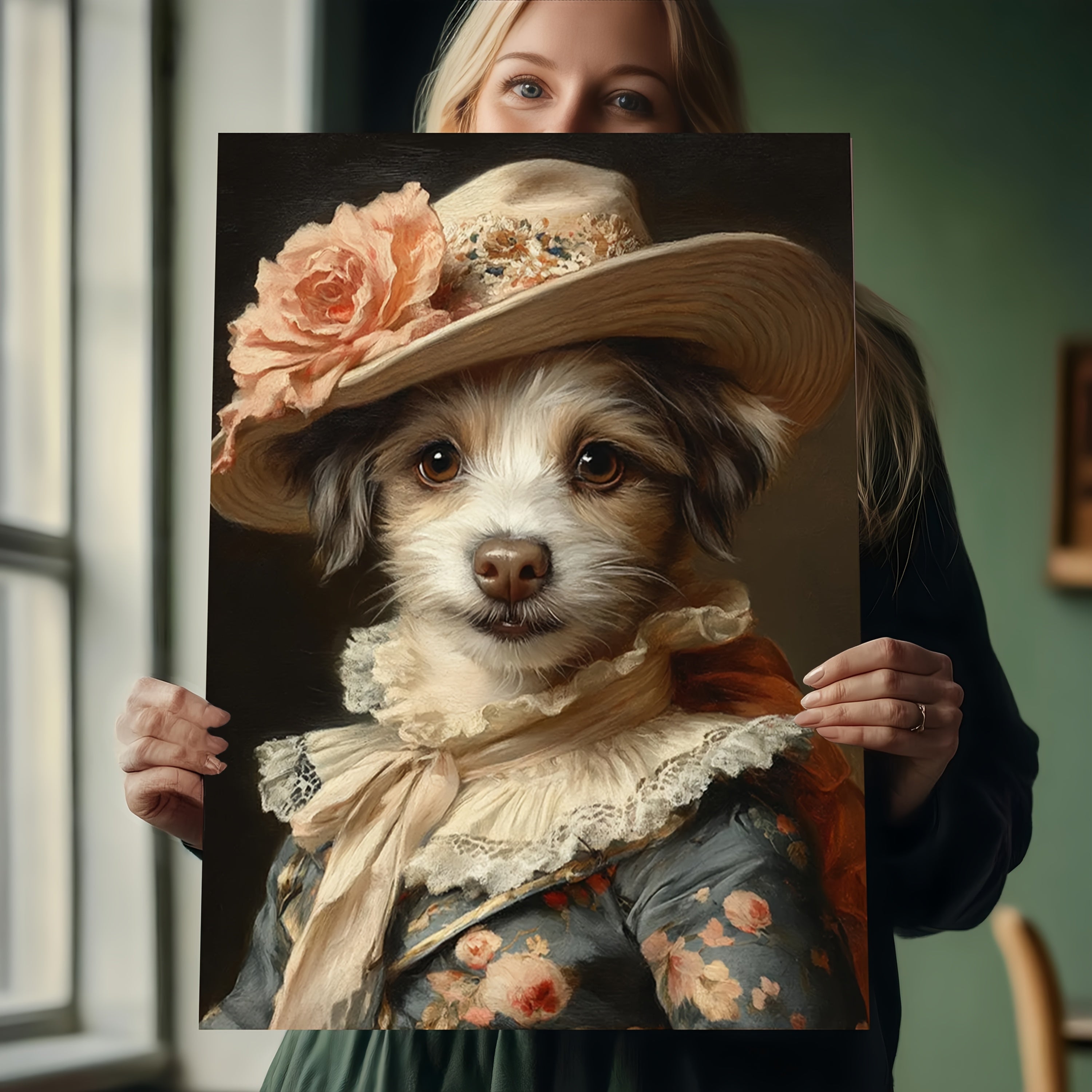 Custom Pet Portrait Poster - Vintage Renaissance Royal Style, Dog & Cat Art Print, 2 Sizes