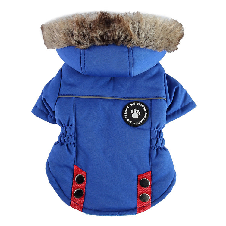 BellyRub Padded Dog Jacket with Harness Clip | For Dogs - Hooded & Non Hooded Options (Red, Army Green, Blue, Black)