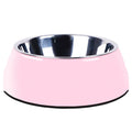 Luxe Melamine Pet Bowl – Classic Round | 6 Colours | S–XL - Stainless Steel