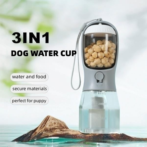 3-in-1 Portable Pet Bottle | Water, Food & Waste Bags | 9 Colours (BestSeller)