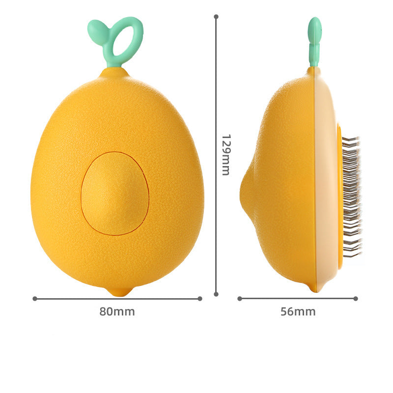 Self-Cleaning Pet Grooming Brush – One-Click Hair Release | Avocado & Lemon | Cats & Dogs
