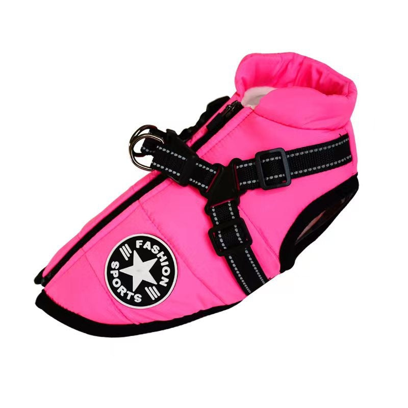Reflective Dog Fashion Hoodie | Fleece-Lined Cotton Jacket