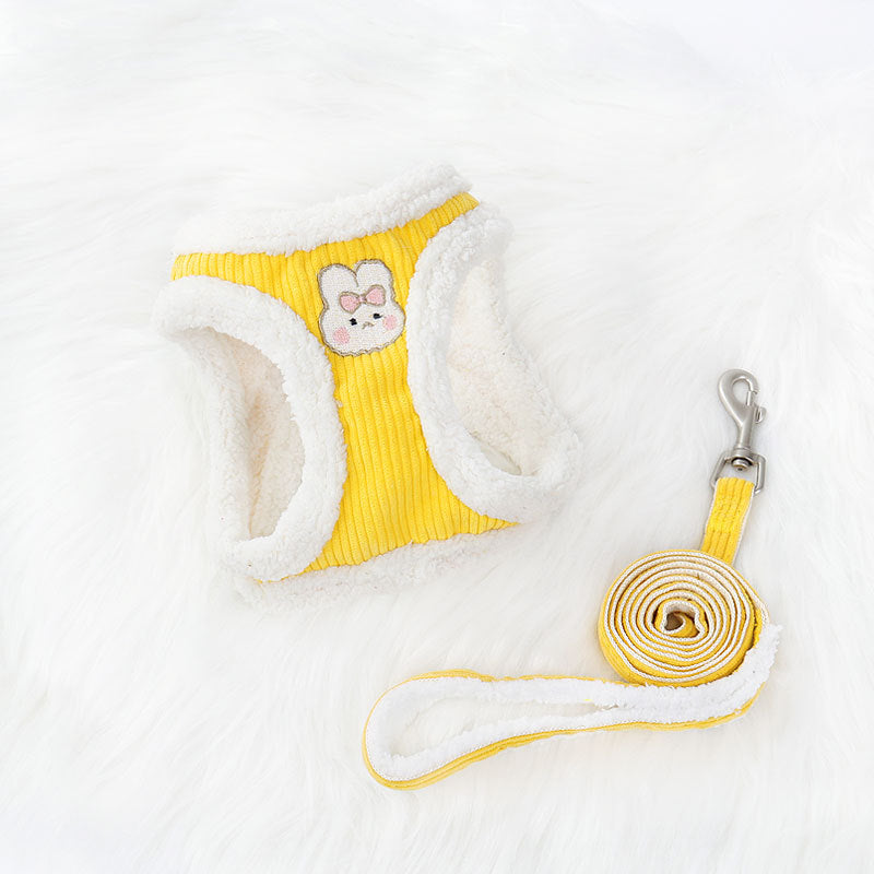 Bunny Themed Pet Harness & Lead Set – Blue, Yellow & Pink | XXS–M