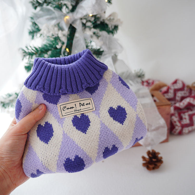 Christmas Rhombus Love Knit Sweater for Cats & Dogs - Festive Winter Style