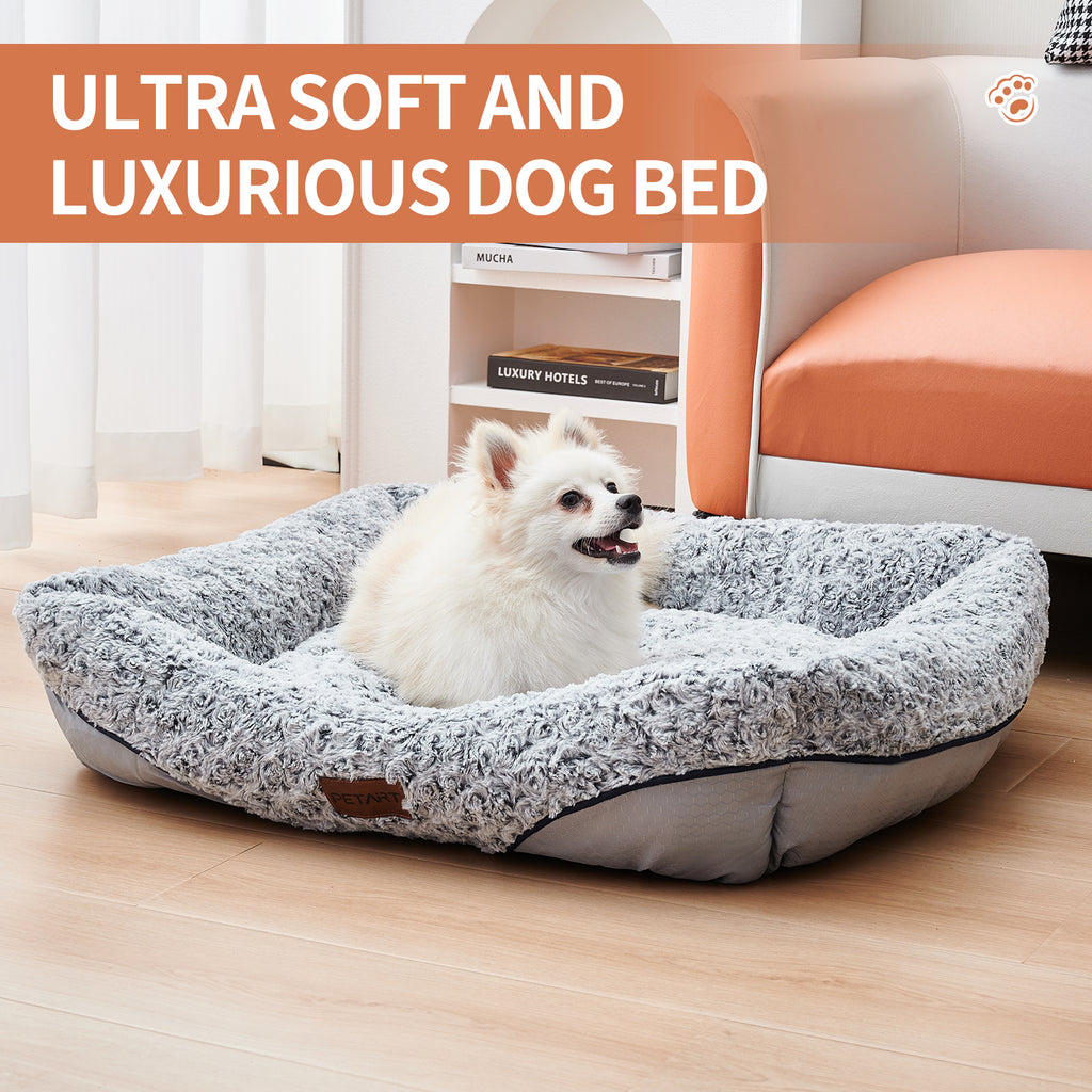 PetArt CO. - Swirl Rose Velvet Calming Dog Sofa Bed