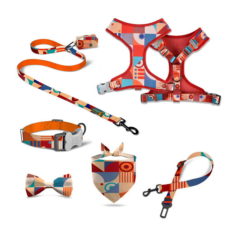 Pink Sunflower Pet Set (4pc Set)| Collar, Harness, Lead & Waste Bags