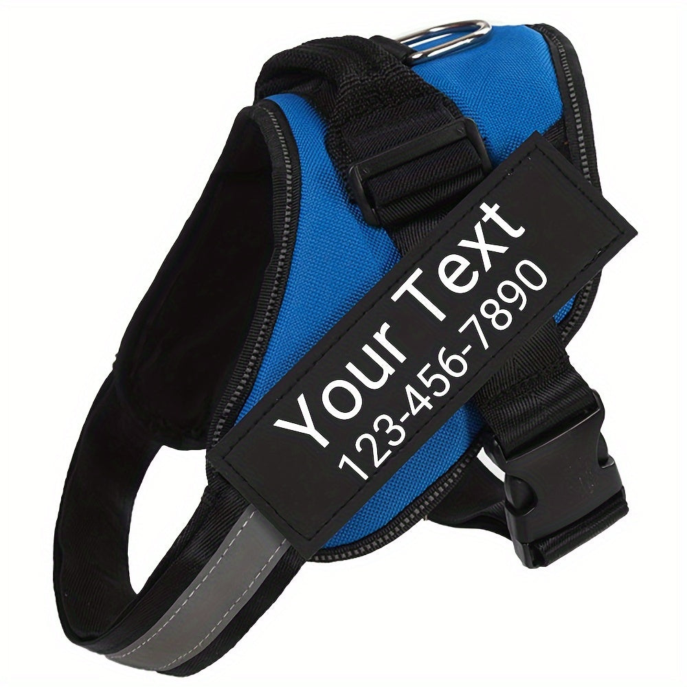 Custom Personalised Camouflage Dog Harness - Reflective Strip, Machine Washable, S-L