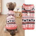 Snowflake & Stripe Knitted Dog Sweater - Warm Acrylic Winter Knitwear