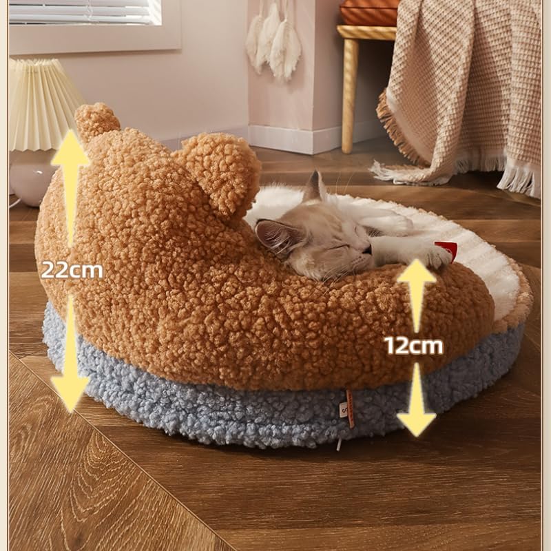 High Backrest Hug Teddy Bear Design Pet Bed - Washable All-Season Comfort