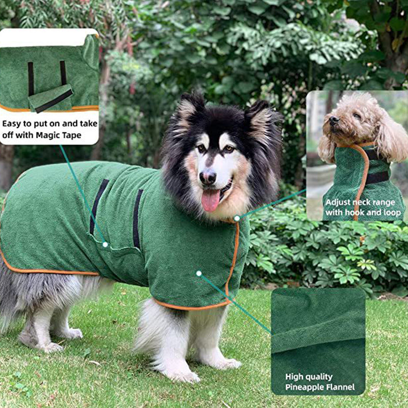 Doggy Bathrobe | Microfibre Fast-Drying Grooming Coat | XS–XXXL