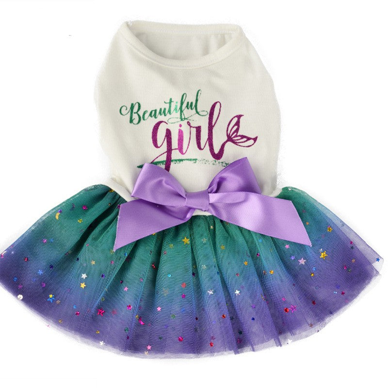 Starry Sky Gradient Jumper Skirt for Dogs