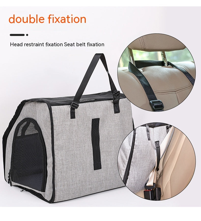 Portable Folding Dog Crate for Car Journeys - Soft Sided | Travel Cage & Nest | M & L