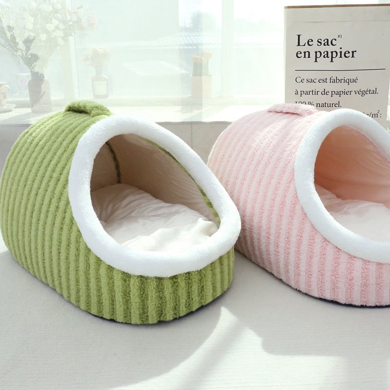 BellyRub Macaron Cat Bed | Double-Layer Plush Nest | S, M & L