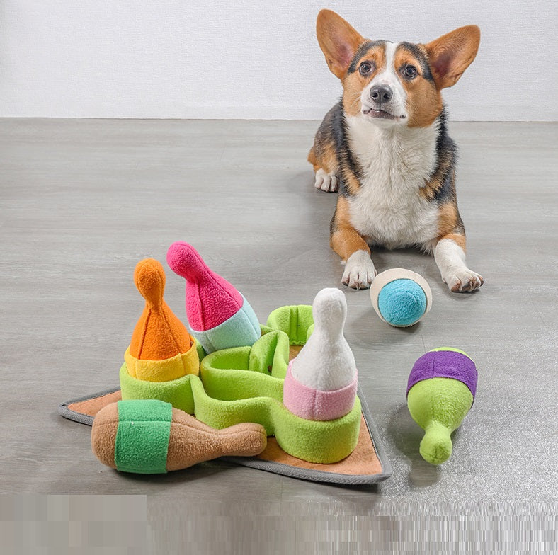 Pet Puzzle Bowling Snuffle Toy - Intelligence Training & Slow Feeding