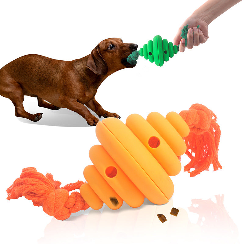 Rope Ball Treat Dispensing Dog Toy (Yellow OR Green)