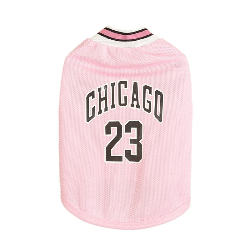 Chicago Basketball Jersey Dog Vest - Mesh Sports Shirt for Dogs