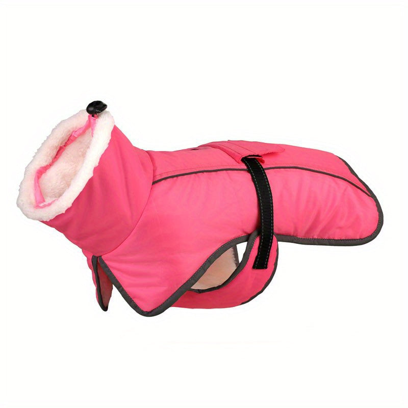 Waterproof Fleece Dog Coat – Windproof Winter Jacket with Turtleneck & Leash Hole | S–3XL