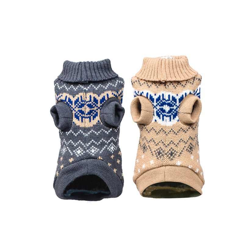 Stretch Snowflake Print Dog Sweater - Warm Autumn & Winter