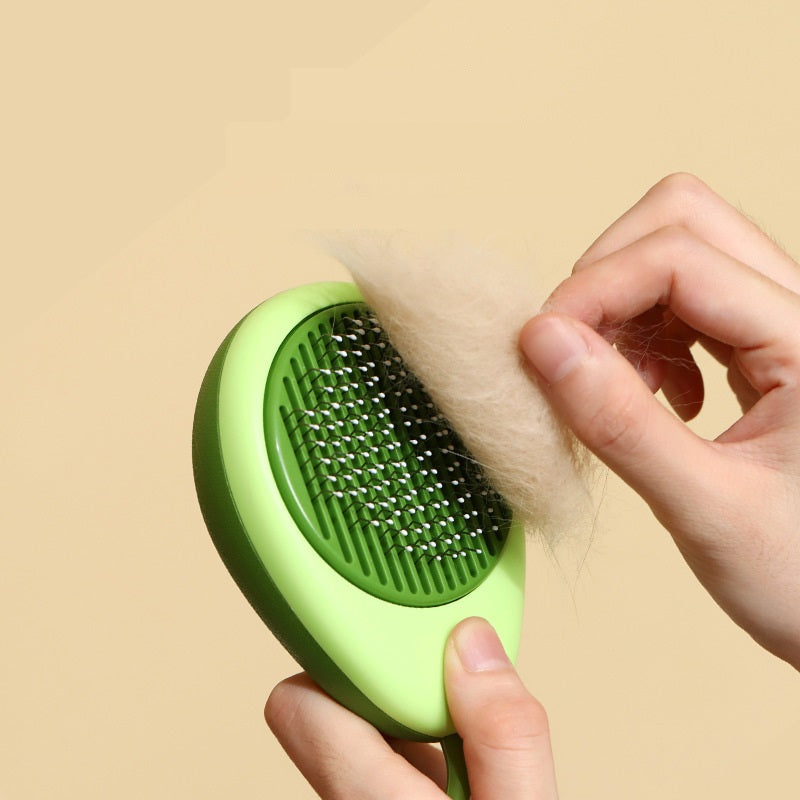 Self-Cleaning Pet Grooming Brush – One-Click Hair Release | Avocado & Lemon | Cats & Dogs