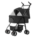 1Pc 4-Wheels Pet Stroller Foldable Carrier Strolling Cart Travel Jogger Pet Stroller With Removable Liner Storage Basket For Dog Cat