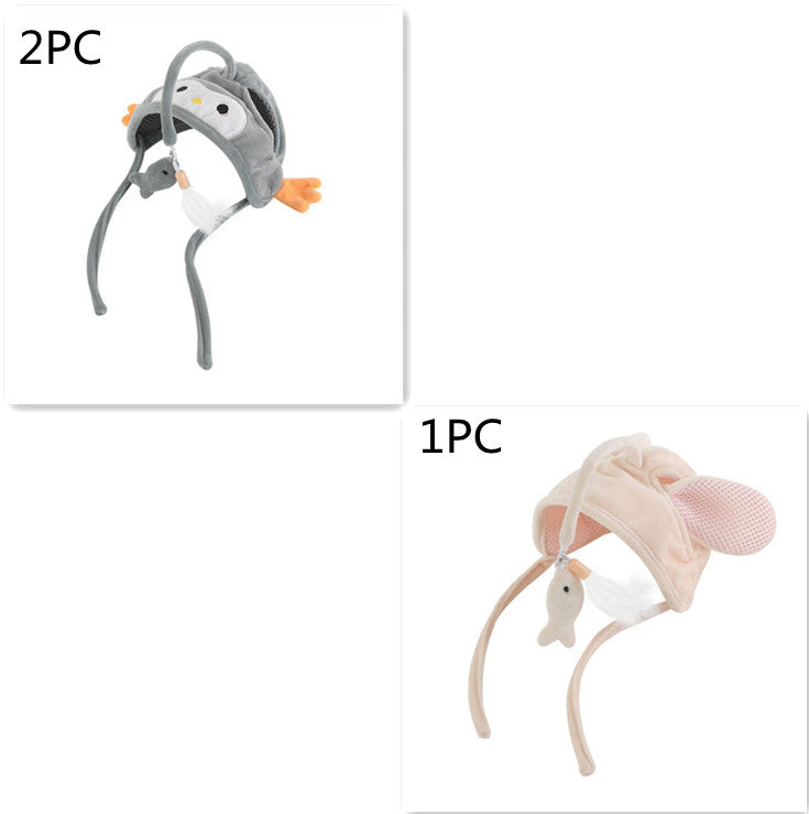 Head-Mounted Feather Cat Wand Toy - Hands-Free Interactive Play