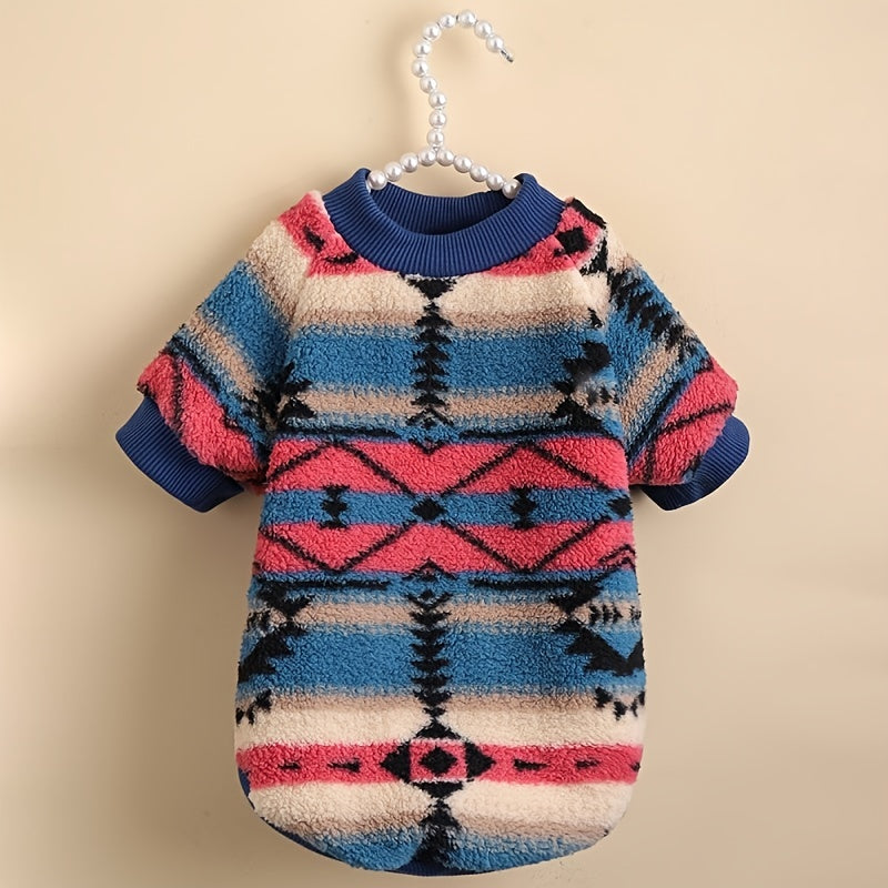 Warm Floral Print Pet Sweater For Small And Medium Dogs - Cozy And Stylish Cold Weather Dog Apparel