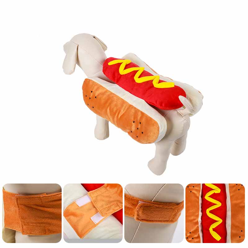 Hot Dog Costume for Dogs & Cats - Funny Party Outfit