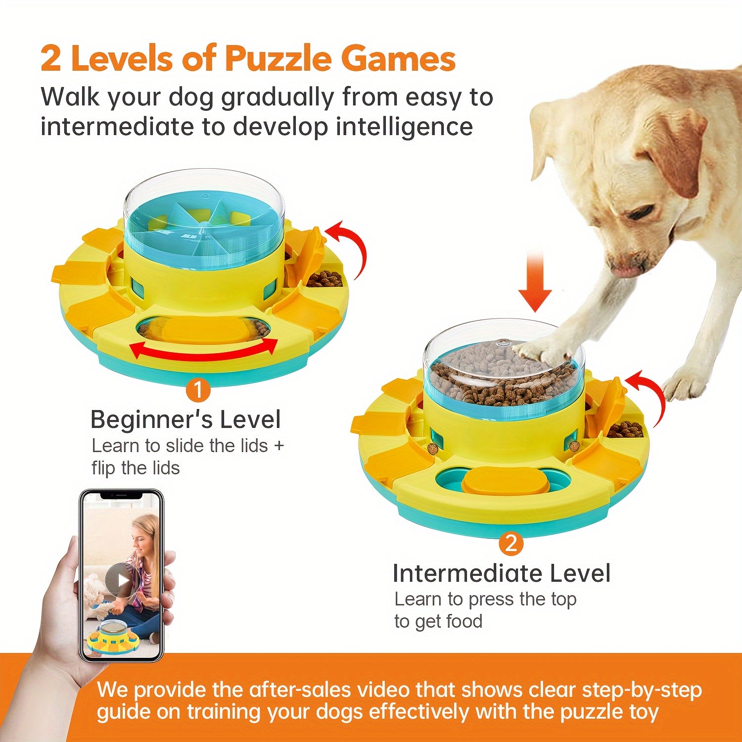 Dog Puzzle Toys Slow Feeder, Interactive Dog Toys Treat Dispenser for IQ Training, Treat Dispenser for Large Dogs, Dog Treat Puzzle for  and Medium Dogs, Improve Your Dog's Intelligence