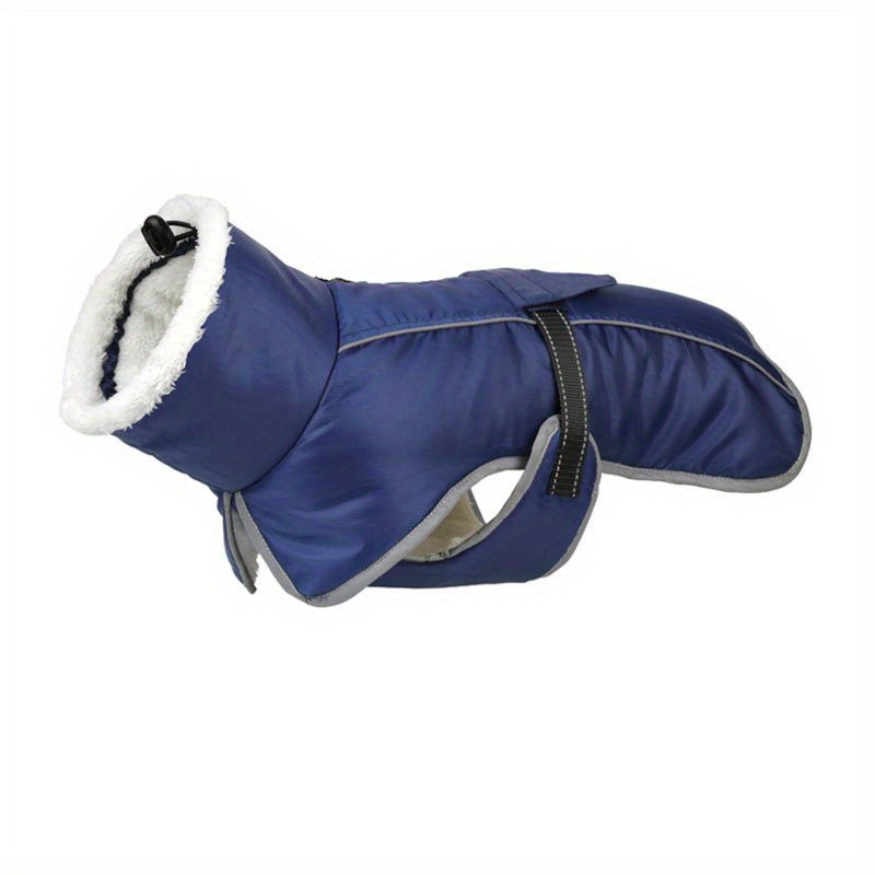 Waterproof Fleece Dog Coat – Windproof Winter Jacket with Turtleneck & Leash Hole | S–3XL