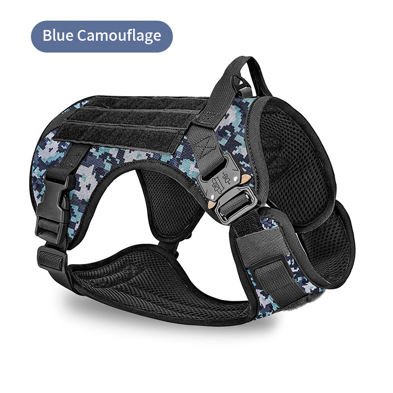 BellyRub Tactical Camo Dog Harness - Heavy Duty & Secure