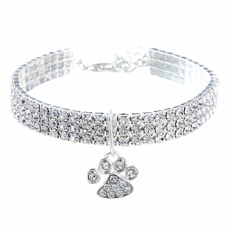 Red Diamond Pet Collar – Elastic Necklace Style for Dogs & Cats | White, Pink & Red | S, M & L