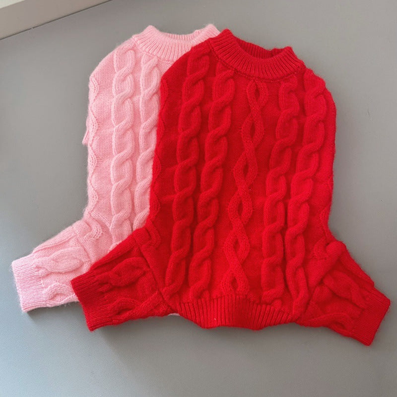 Four-Legged Knitted Wool Pet Sweater