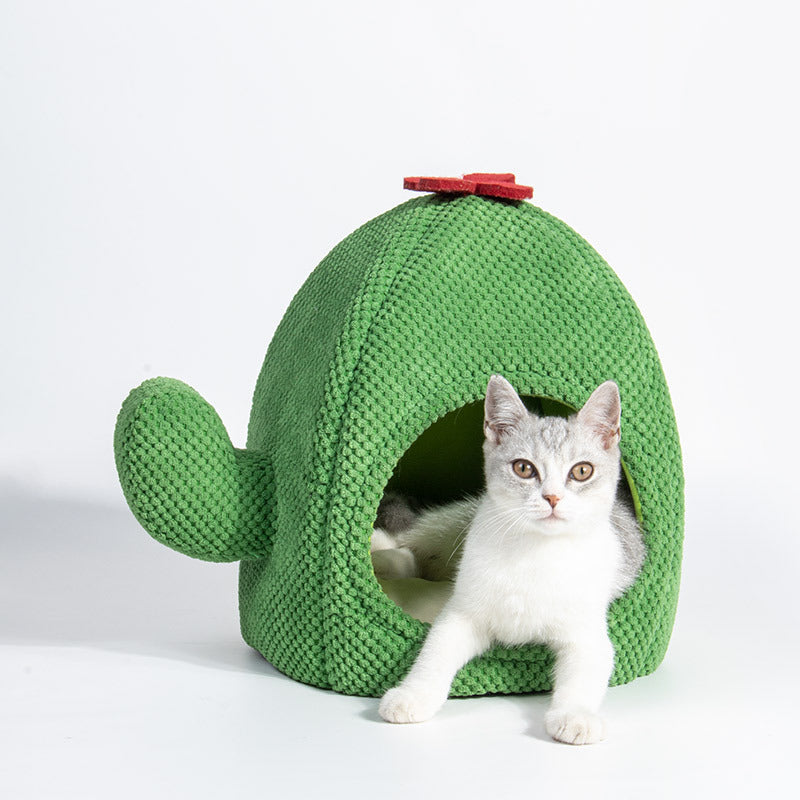 Cactus Cat Cave Bed - Warm, Enclosed & Adorable