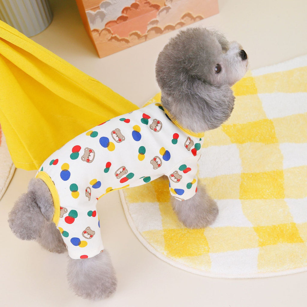 Colourful Ball Bear Dog Jumper - Soft Cotton & Spandex Blend