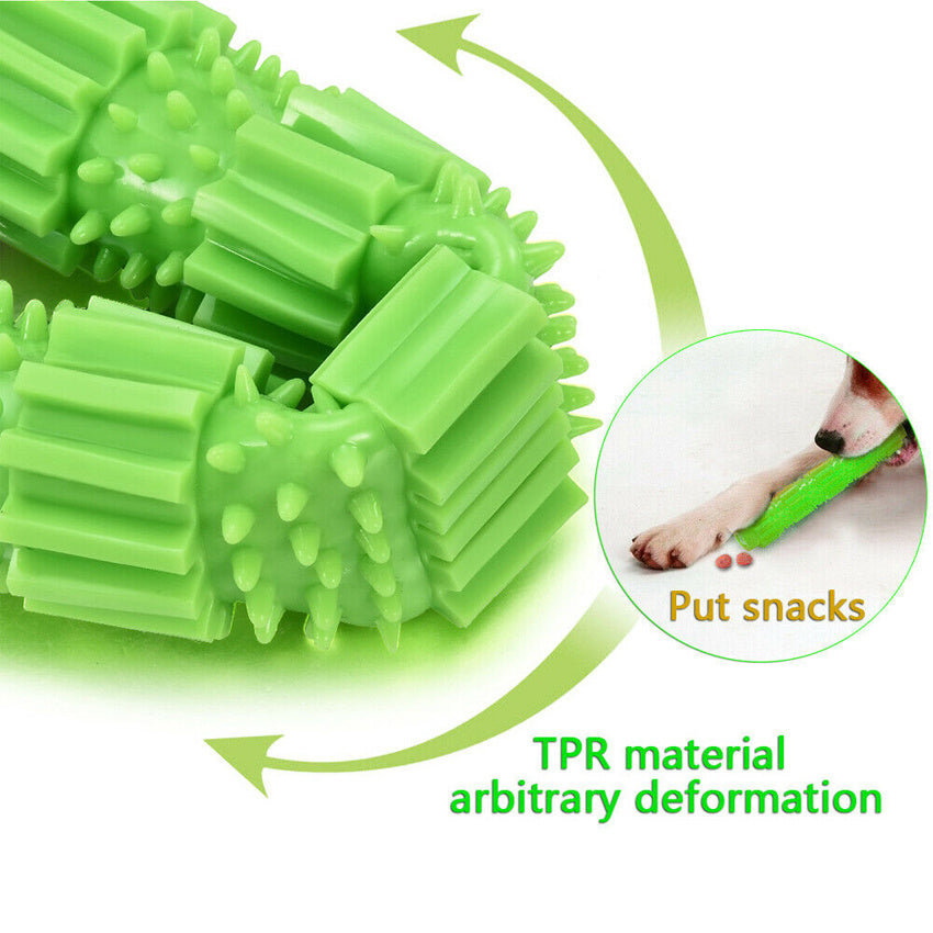 Rubber Treat Dispensing Dog Chew Toy - Teeth Cleaning & Squeaky