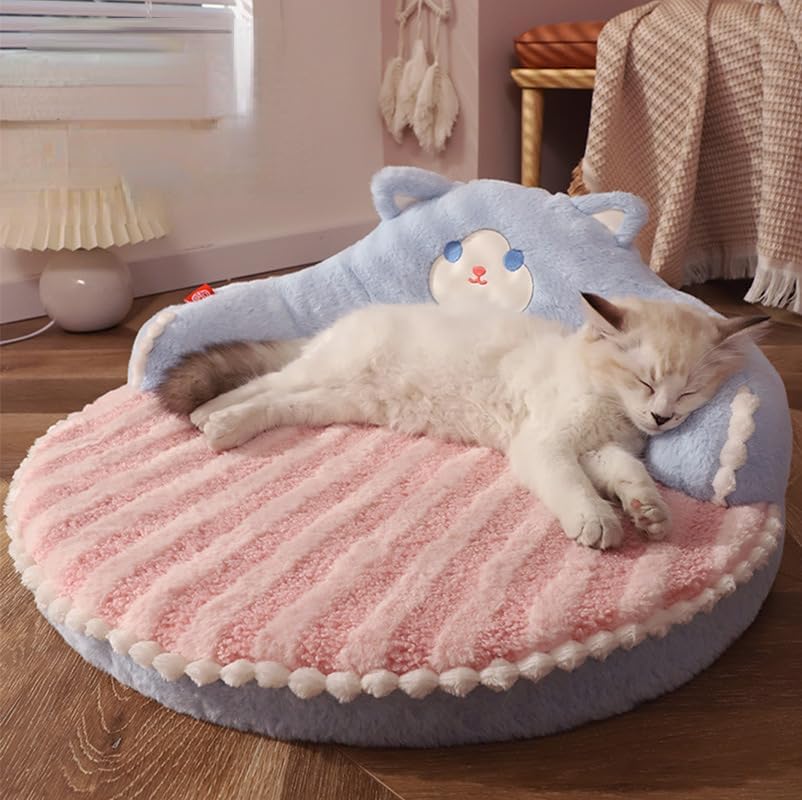 High Backrest Hug Teddy Bear Design Pet Bed - Washable All-Season Comfort
