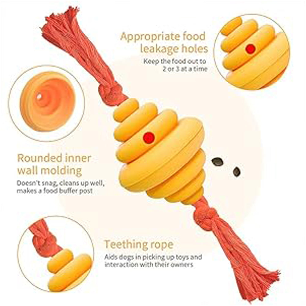 Rope Ball Treat Dispensing Dog Toy (Yellow OR Green)