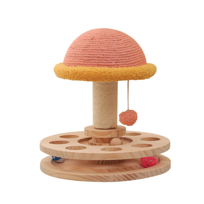 Cats Pink Wood Sisal Claw Grinding Toy - Small & Large