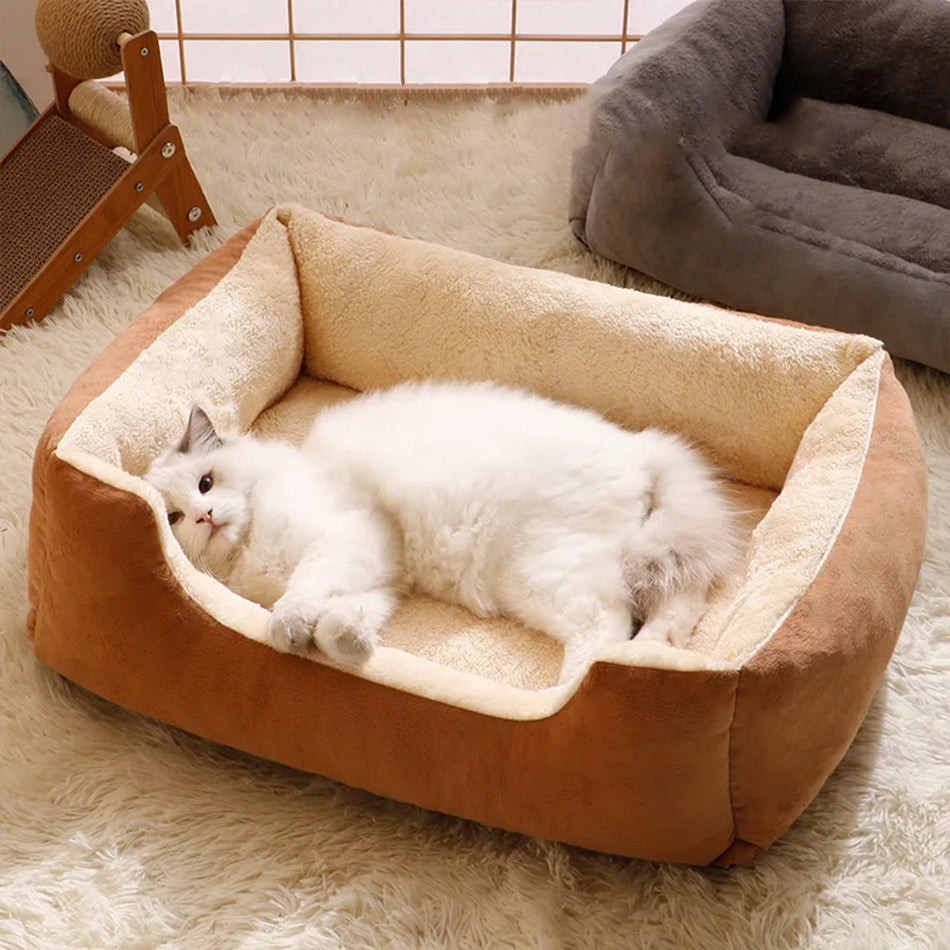 Plush Warm Pet Cushion Bed for Cats & Dogs - 5 Colours (All sizes)