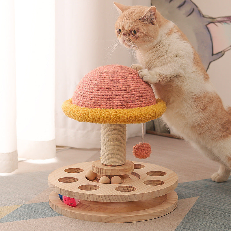 Cats Pink Wood Sisal Claw Grinding Toy - Small & Large