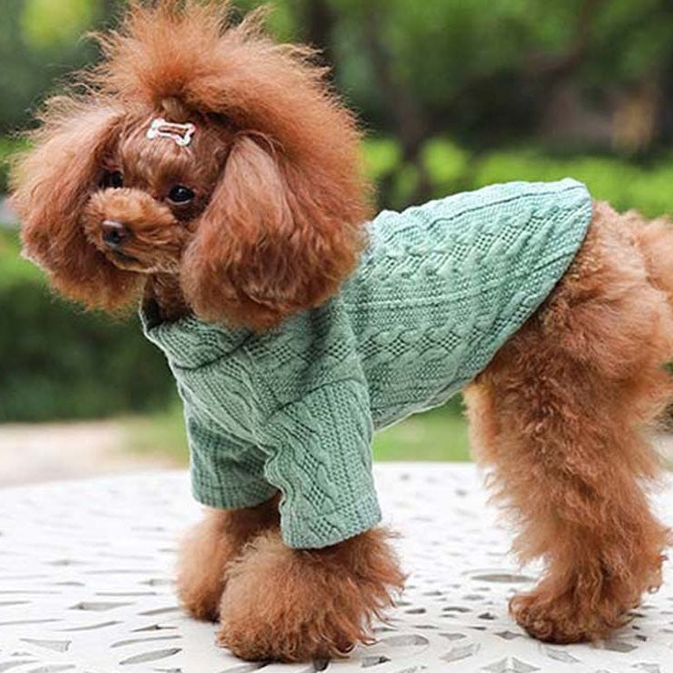 Pure Colour Knitted Dog Sweater - Acrylic Autumn & Winter Essential