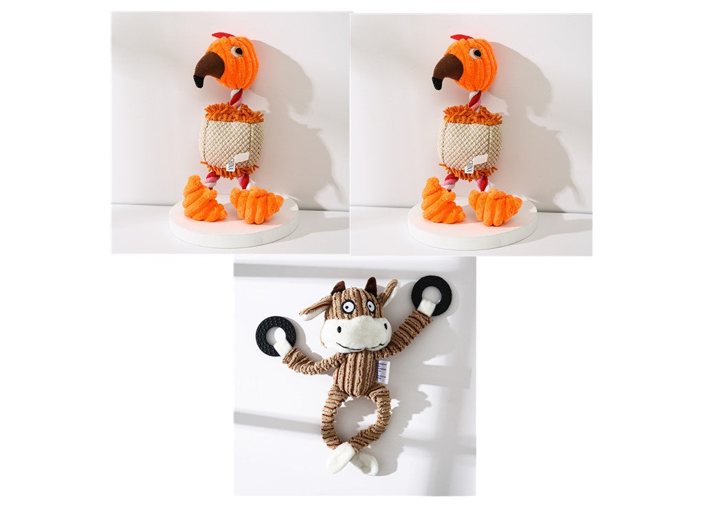 Premium Corduroy Squeaky Dog Toy - Chew, Cuddle & Play (available in 15+ Designs + Mult-Sets)