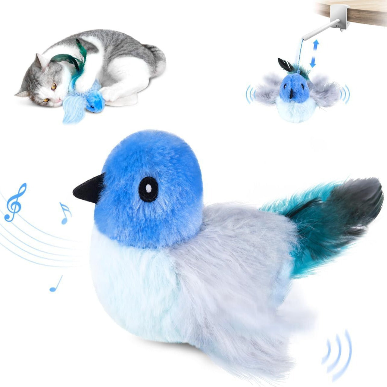 USB Rechargeable Flapping Bird Cat Toy - Electronic (6 Bird Variants)