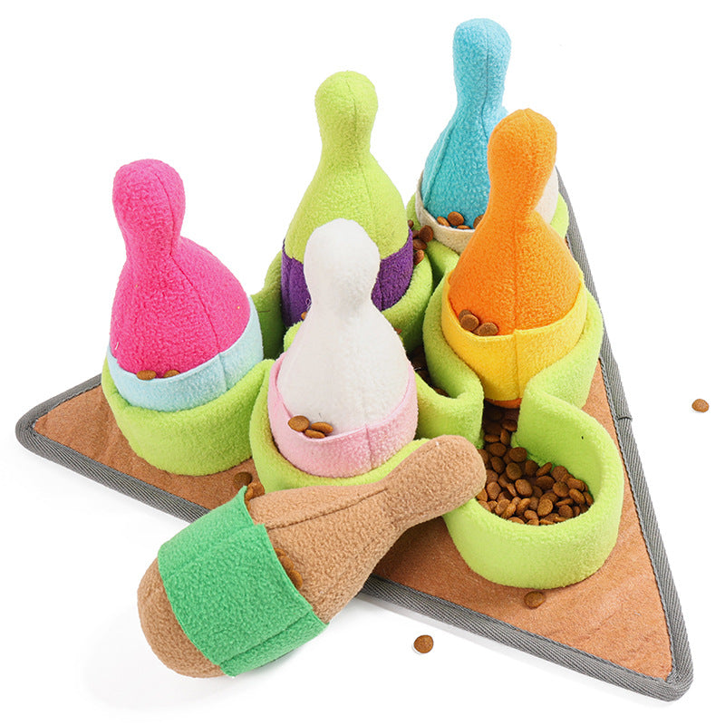 Pet Puzzle Bowling Snuffle Toy - Intelligence Training & Slow Feeding