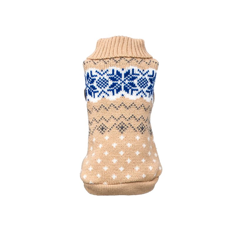 Stretch Snowflake Print Dog Sweater - Warm Autumn & Winter
